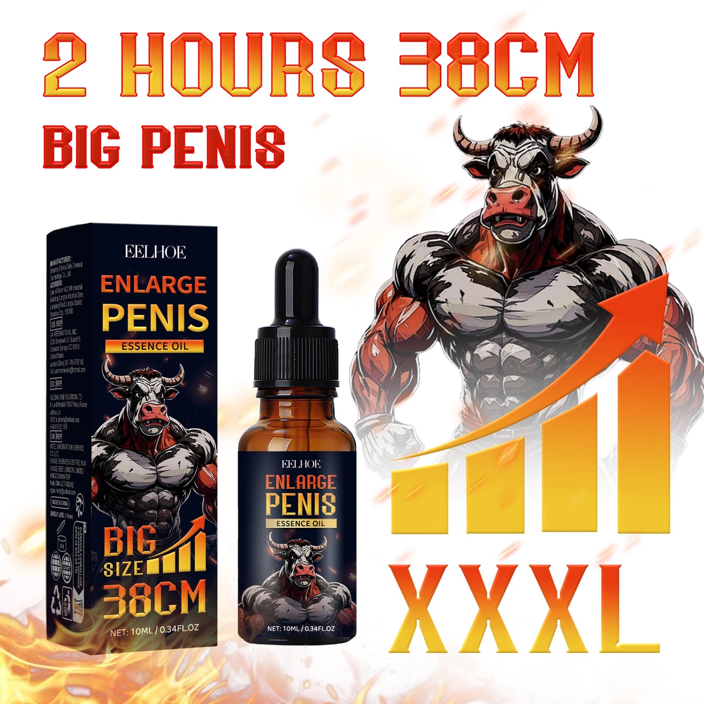 Men’s Enlargement & Thickening Massage Oil – Natural Growth Support Gel (18+)