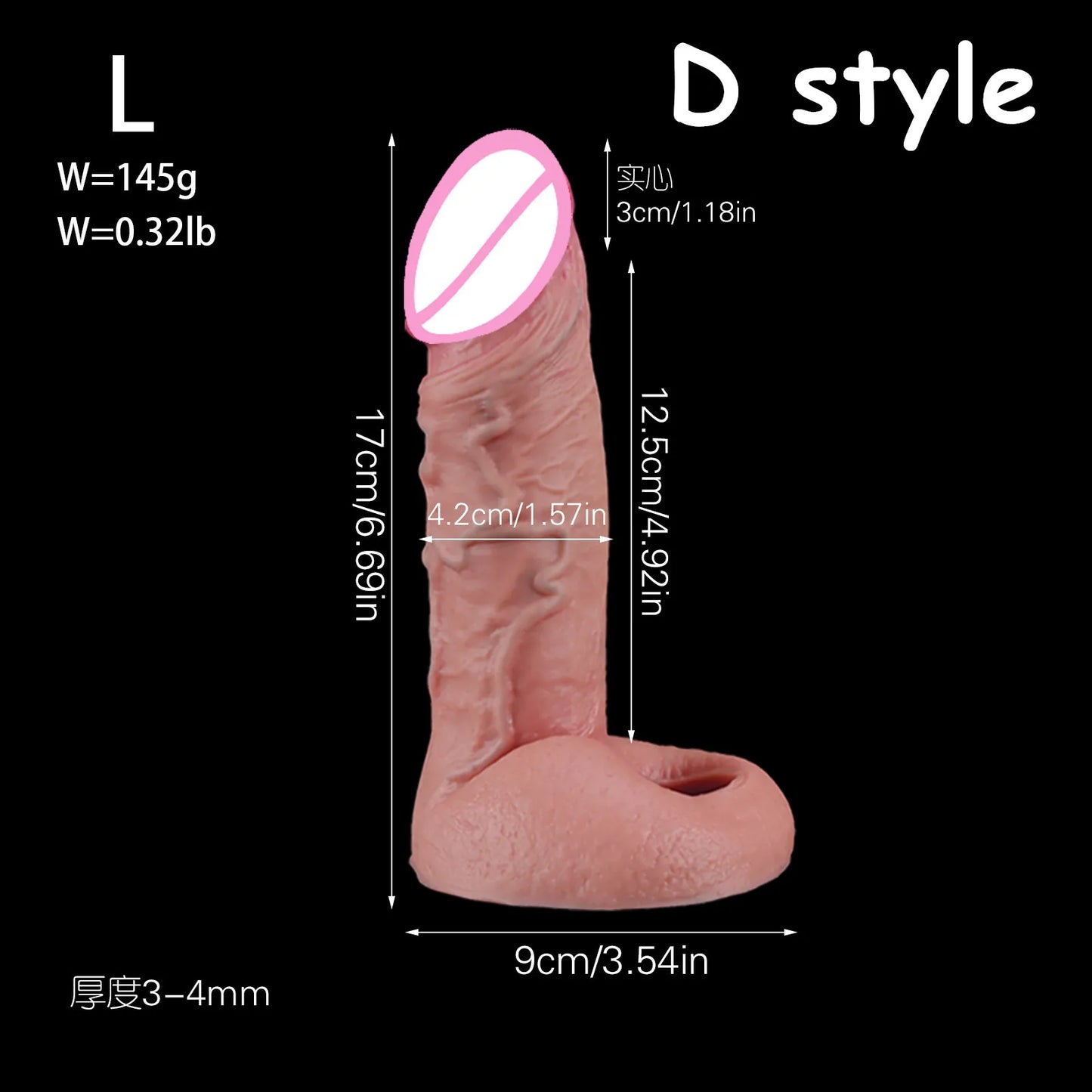 Soft Silicone Penis Sleeve – Reusable Realistic Extender Cock Enhancer