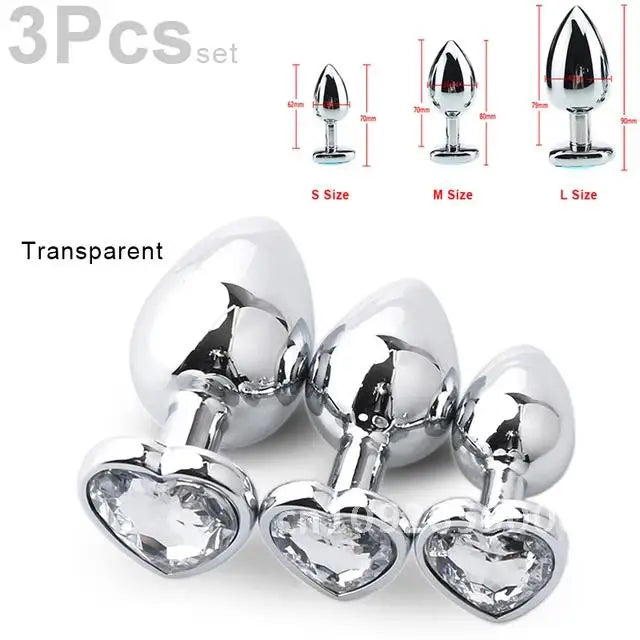 3-Piece Heart-Shaped Anal Plug Set – Prostate Massager  Butt Stimulator for Adults