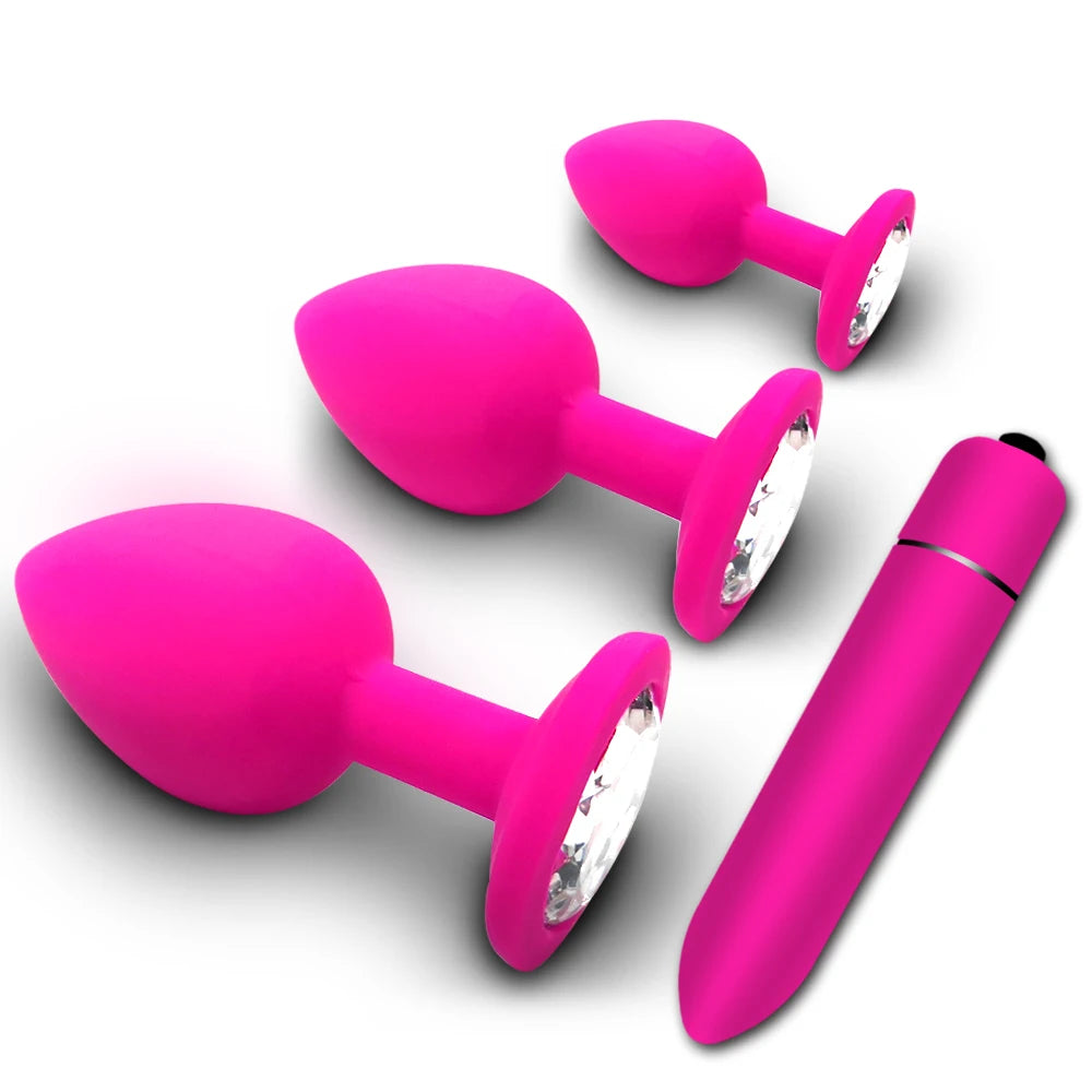 10-Speed Mini Bullet Vibrator &amp; Anal Plug Set – Clitoral, G-Spot
