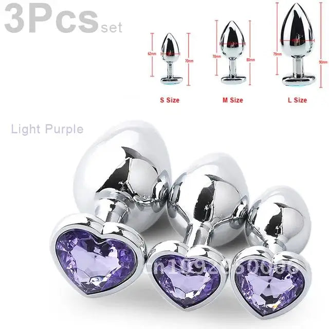 3-Piece Heart-Shaped Anal Plug Set – Prostate Massager  Butt Stimulator for Adults