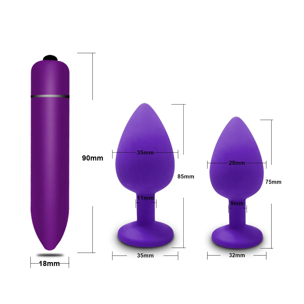 10-Speed Mini Bullet Vibrator &amp; Anal Plug Set – Clitoral, G-Spot