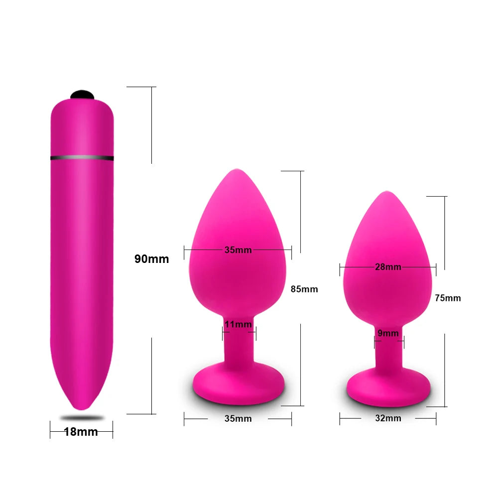 10-Speed Mini Bullet Vibrator &amp; Anal Plug Set – Clitoral, G-Spot