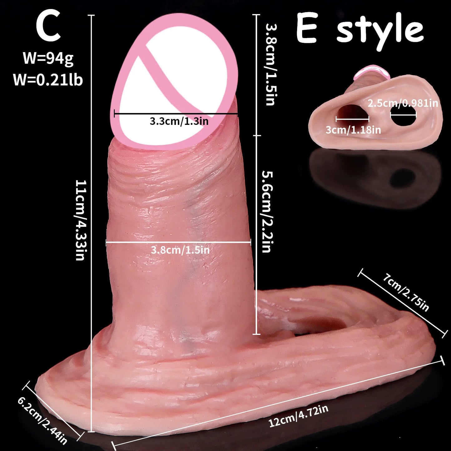 Soft Silicone Penis Sleeve – Reusable Realistic Extender Cock Enhancer
