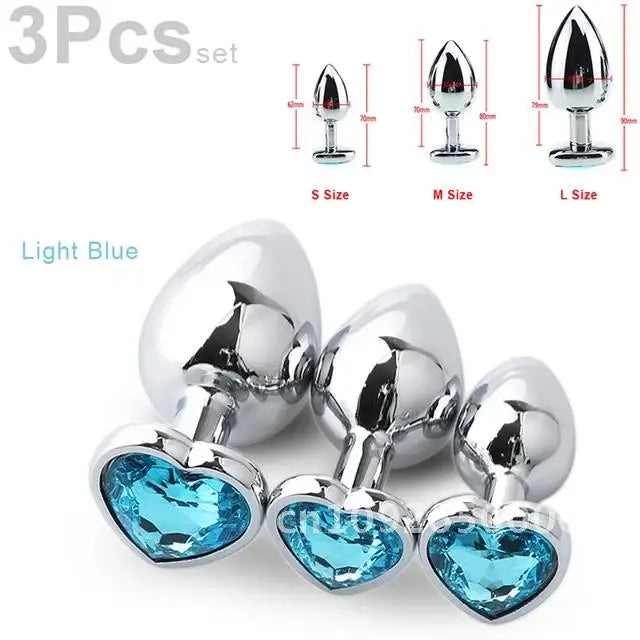 3-Piece Heart-Shaped Anal Plug Set – Prostate Massager  Butt Stimulator for Adults