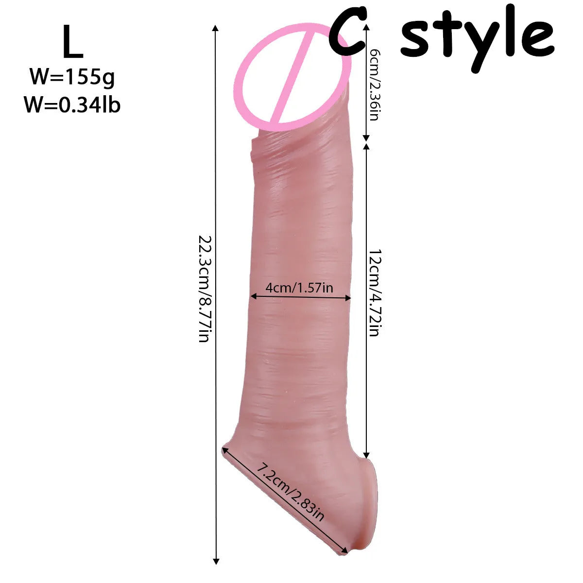 Soft Silicone Penis Sleeve – Reusable Realistic Extender Cock Enhancer