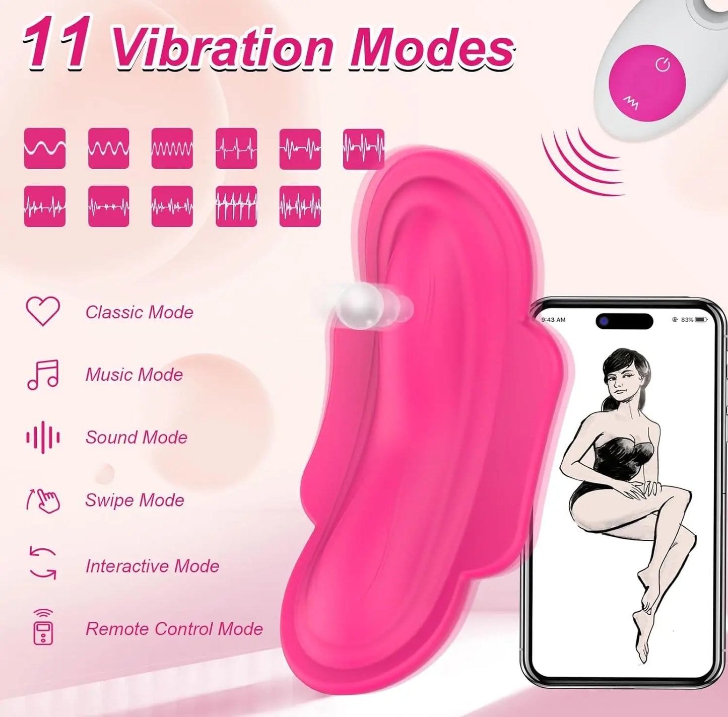 App-Controlled Butterfly Panty Vibrator – Wearable Clitoral Stimulator for Women