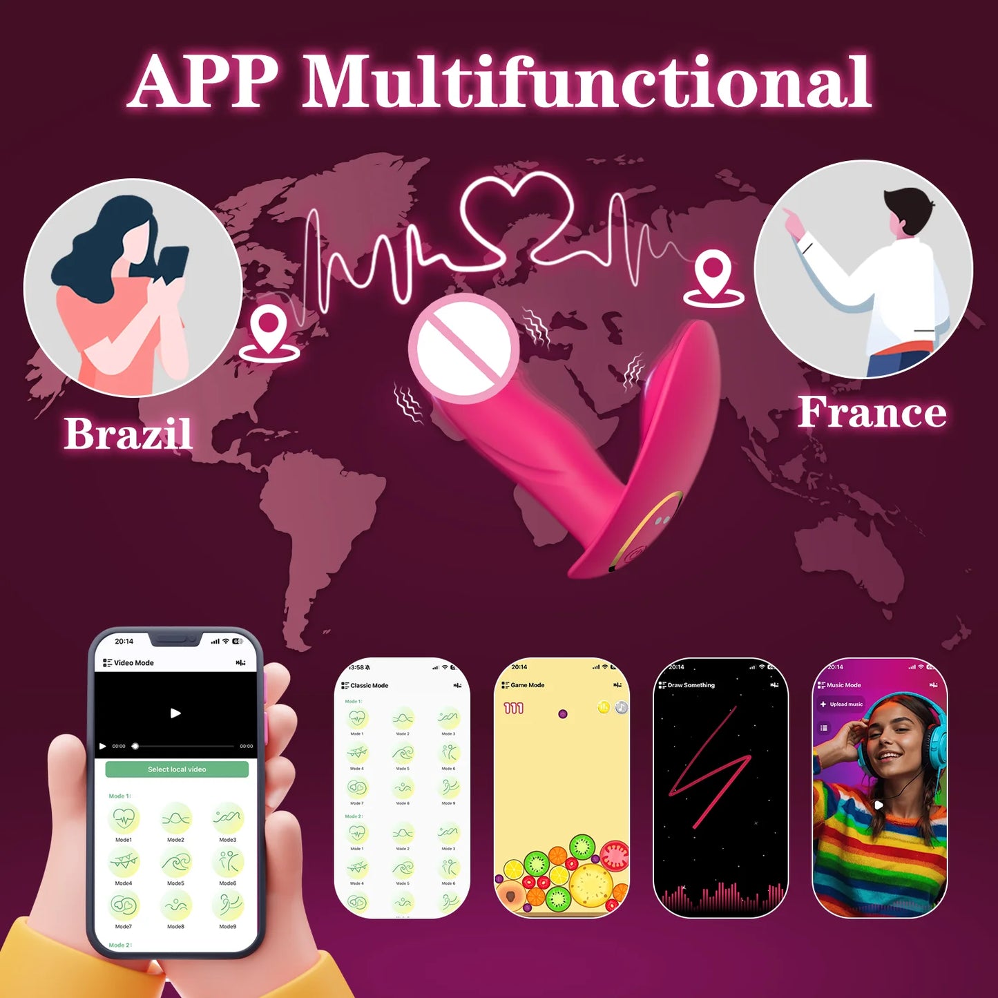 App-Controlled Wearable Dildo Vibrator – Clitoral &amp; G-Spot Stimulator with Anal Plug