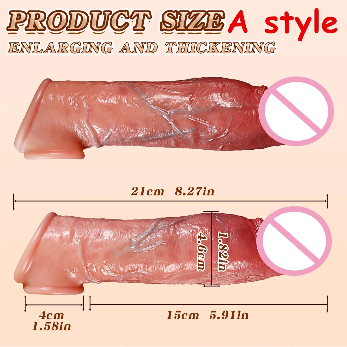Soft Silicone Penis Sleeve – Reusable Realistic Extender Cock Enhancer