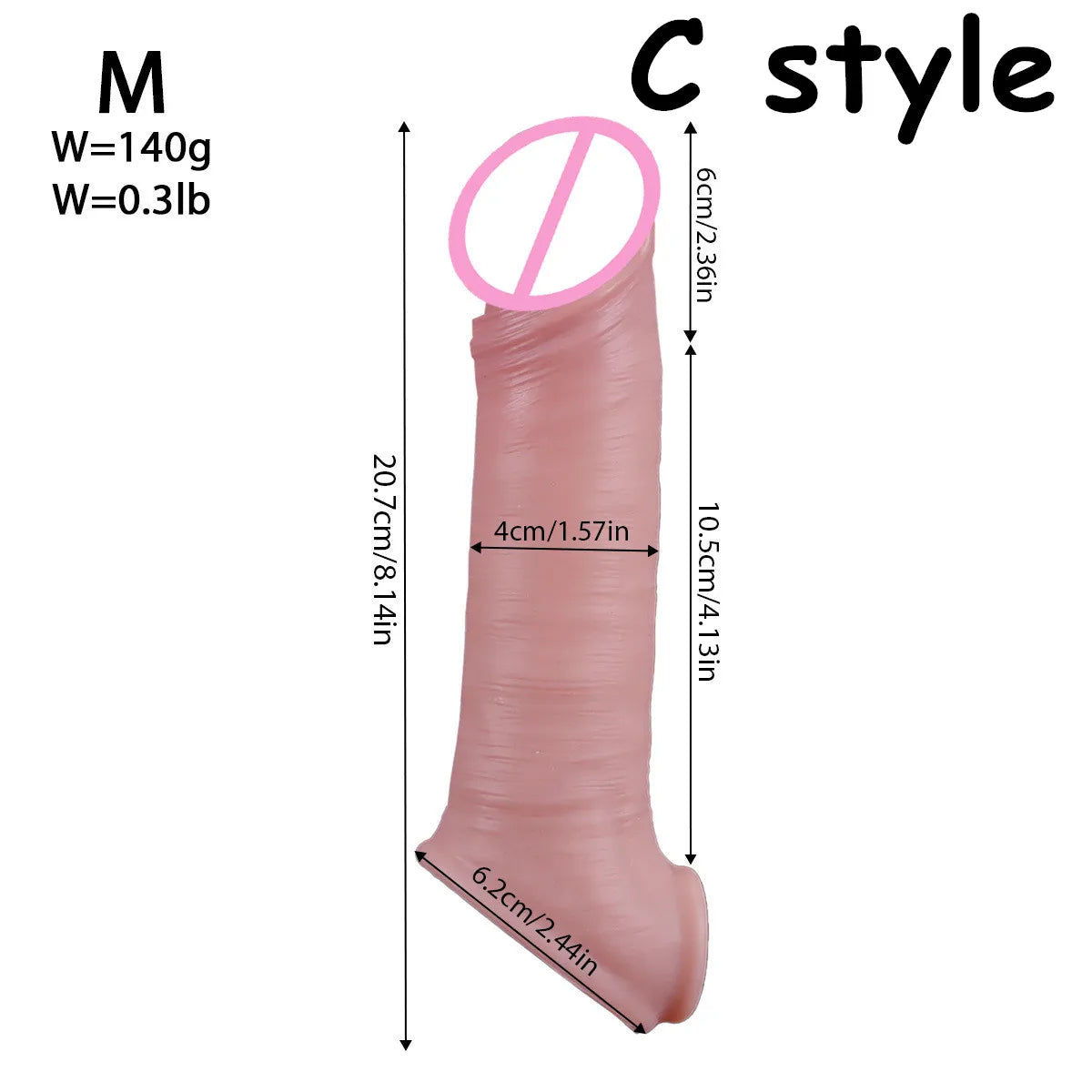 Soft Silicone Penis Sleeve – Reusable Realistic Extender Cock Enhancer