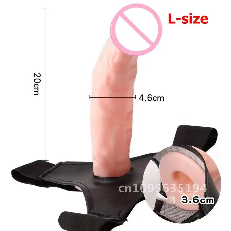 Realistic Strap-On Dildo with Penis Sleeve Extender – Adjustable Harness for Couples