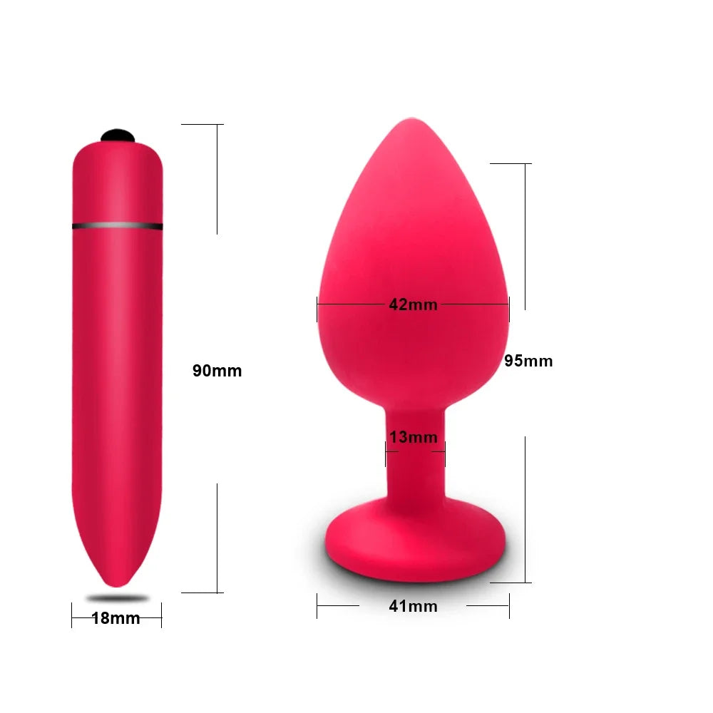 10-Speed Mini Bullet Vibrator &amp; Anal Plug Set – Clitoral, G-Spot